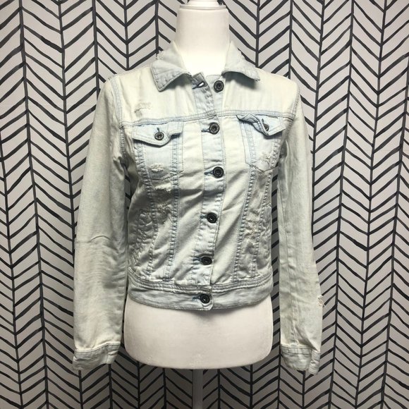 Bullhead Jackets & Blazers - Bullhead Light Wash Distressed Denim Jacket